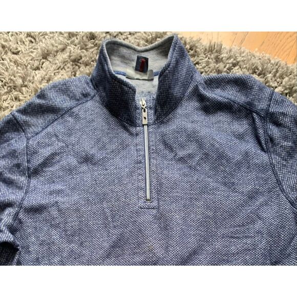 Tommy Bahama blue heathered Reversible 1/4 Zip Sweater MENS XL - Picture 2 of 7